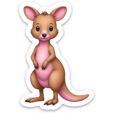 Pink kangaroo sticker