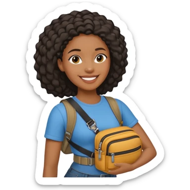 black woman with waist bags sticker