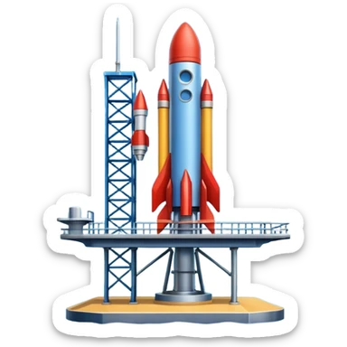 modern rocket launch platform from sea sticker