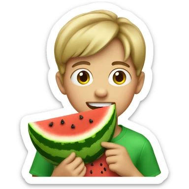 A kid eating watermelon sticker