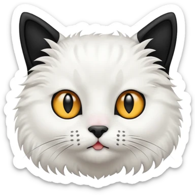 gatito blanco con orejas negras  sticker