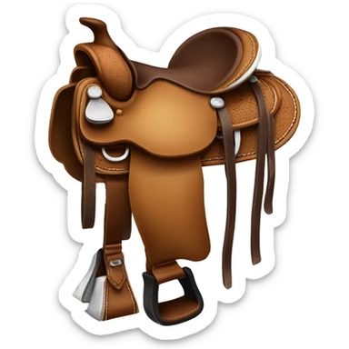 Brown western saddle  sticker