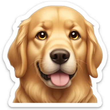Golden retriever with side eyes judgy look sticker
