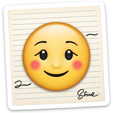 handwritten note emoji style "shine unapologetically"elegant style sticker
