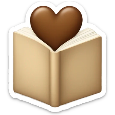 beige books and brown heart sticker