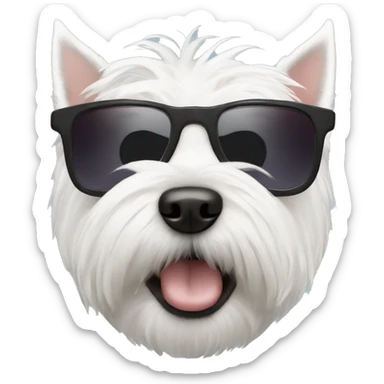 West highland white terrier with sunglasses  sticker