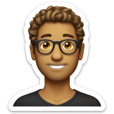 Chico de cabello rubio rizado con gafas  sticker