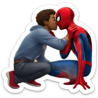 Spider-Man kissing Spider-Man sticker