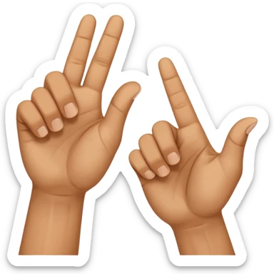 Hold up your hands. With your left hand, make a ‘6’ by curling your index finger like a hook while sticking your thumb out. With your right hand, make a ‘7’ by pointing your index finger straight and your thumb sideways like an L-shape. Put both hands next to each other — that’s the 67 meme sticker