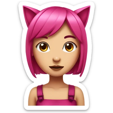 toon pink beet neko girl  sticker