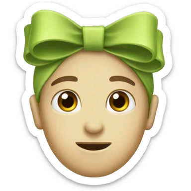 Pistachio gree bow without person  sticker