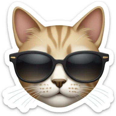 Cat with sunglasses sticker