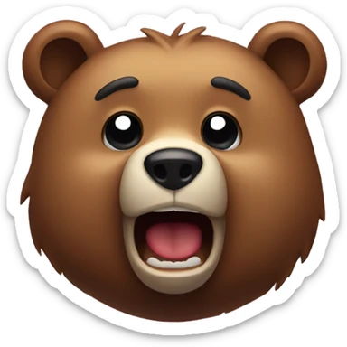 Bear with a face shocked sticker