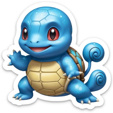 glitter pokemon squirtle sticker