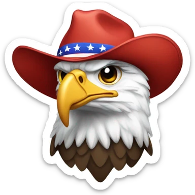 Eagle wearing MAGA hat sticker