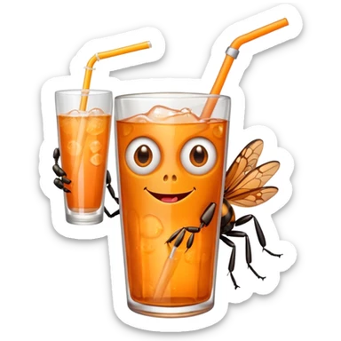 bug drinkig soda sticker