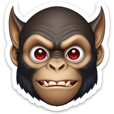 chimpanzee as batman vampire face *old emoji* sticker