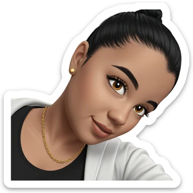 smiling girl with black hair sticker