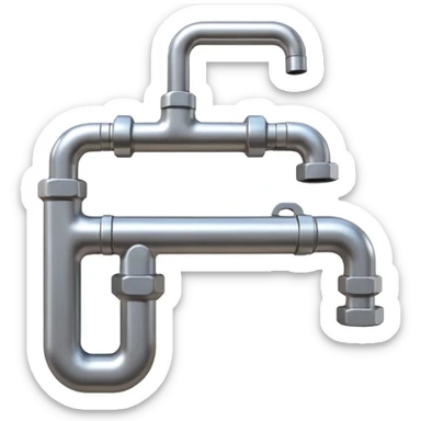 3D illustration of a metal wrench tightening a pipe under a sink, clean Pixar-like 3D style, soft shadows, simple background, plumbing tool focus, vibrant but not exaggerated

 sticker