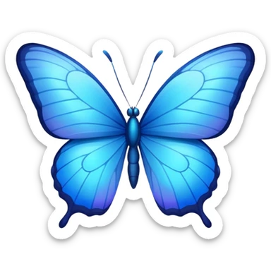 blue butterfly, vibrant, minimal sticker