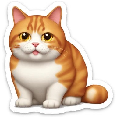 Very fat Cat red head  sticker