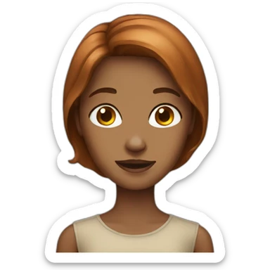 Woman chestnut with freckles sticker
