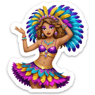 Dançando vestido com roupa de carnaval sticker