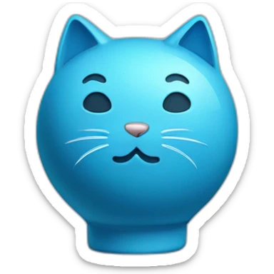 la tête d'un chat qui sort d'un vase bleu sticker