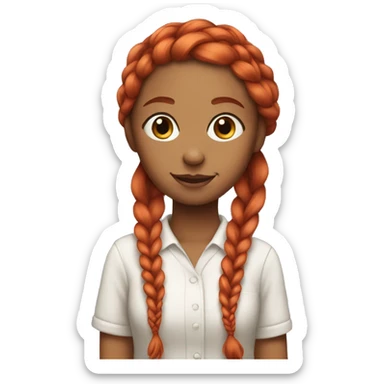 Girl with red hair and a braid sticker