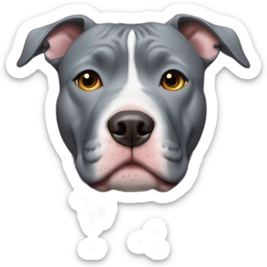 Blue nose grey pitbull with no ears sticker
