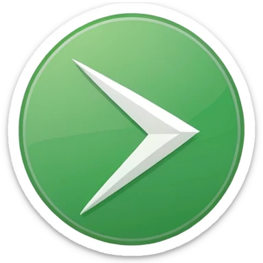 White Arrow pointer in green circle  sticker