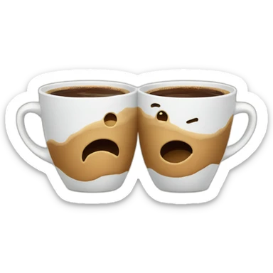two coffee cups clashing sticker