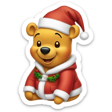 Winnie the Pooh in Christmas outfit sticker