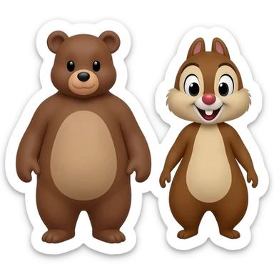 Humphrey The Bear, Chip & Dale sticker