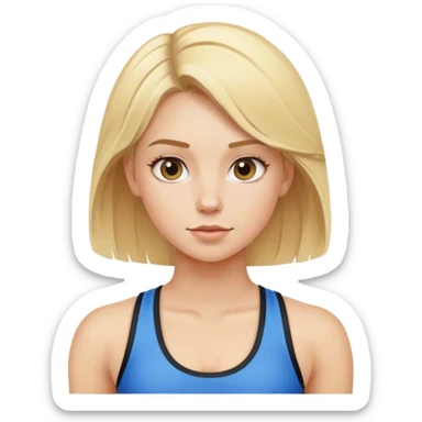 Blonde girl wearing gym outfit  sticker