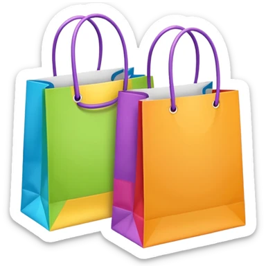 2 beautiful shopping bag sticker
