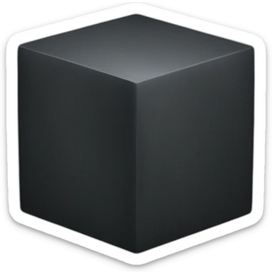 Black cube sticker