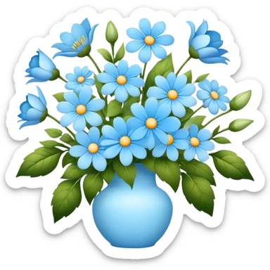 Light blue flower arrangement, Pinterest sticker