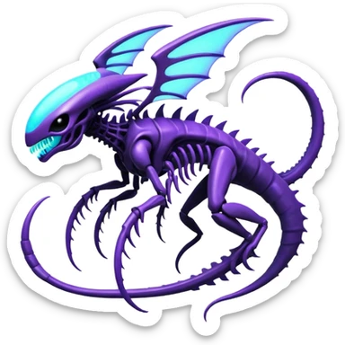 Abstract Xenomorph-Genesect-Lunala-ET-hybrid-fantasy-creature sticker