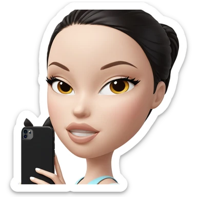 girl taking selfie with phone sticker