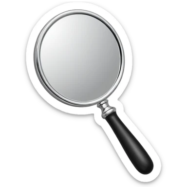 hand mirror, polished silver chrome, erotic vanity aesthetic sticker