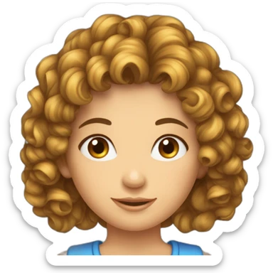 fille cheveux bouclés tenant la main d’un garçon cheveux bouclés court sticker