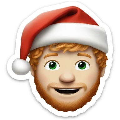 Ed Sheeran with Santa Claus hat sticker