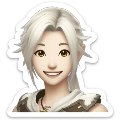Y'shtola smiling final fantasy xiv sticker