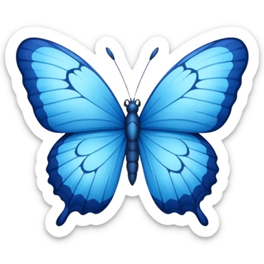 a blue butterfly with a “;”  in the middle as the body sticker