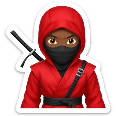 black skin ninja red clothes sticker
