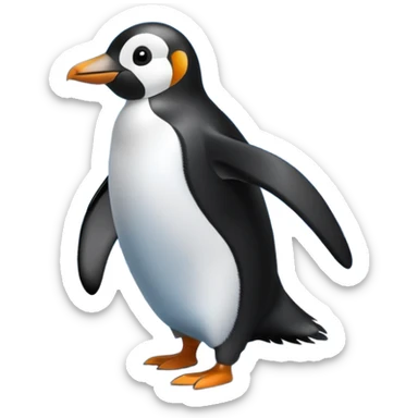 penguin walking to icy mountains sticker