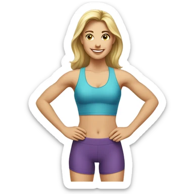 pretty Caucasian girl working out sticker