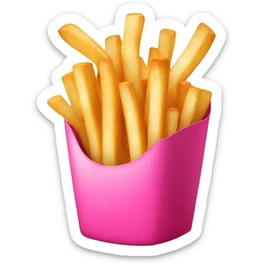 Pink French fries sticker