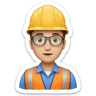 engineer in hard hat top view sticker